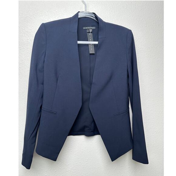 NWT Theory Lanai Edition Deep Navy Open-Front Blazer Women’s US 6 - Picture 2 of 10